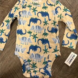 Old Navy Cream and Blue Dinosaur Bodysuit